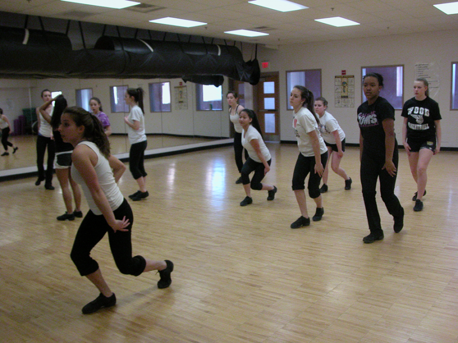 Poms practice for county competition. --Photo taken by Kelsie Hegarty