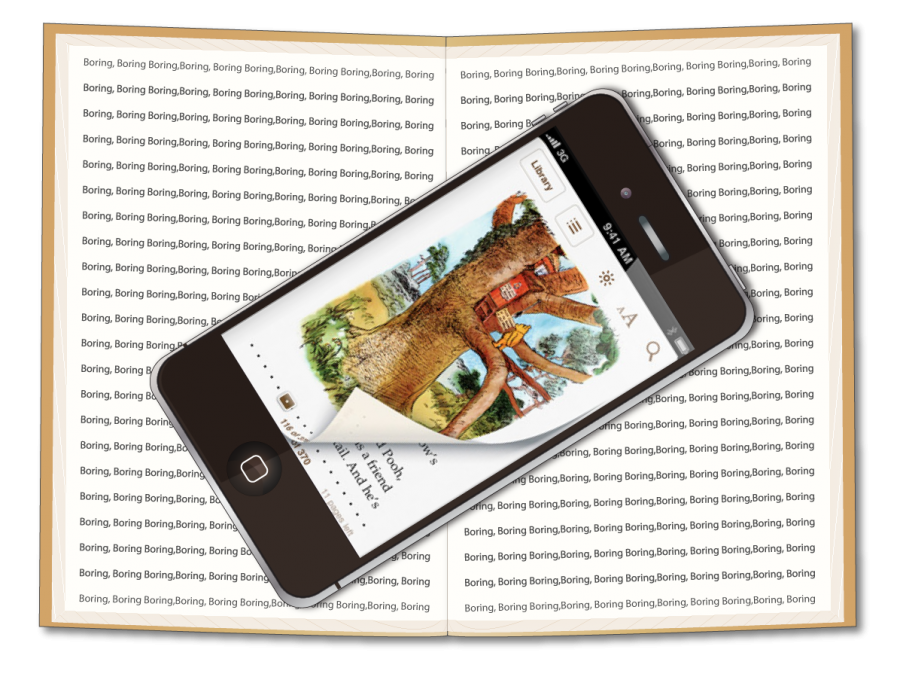 Physical books are slowing becoming obsolete to the younger generation as technology makes it easier to read on the go. -- Graphic by Andy Levine