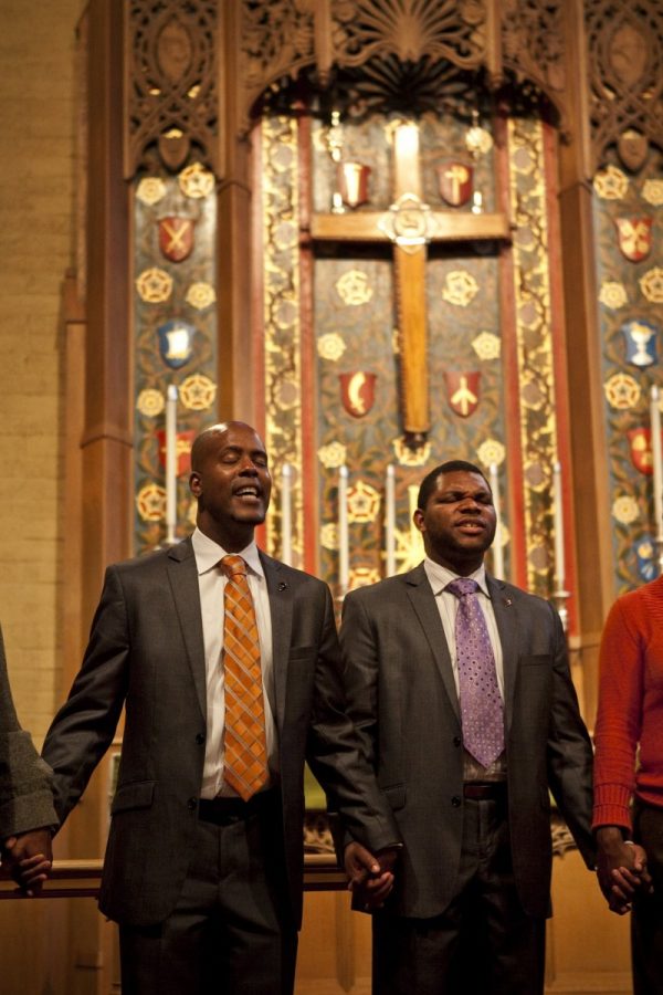 Darrell, left, and Marshan Goodwin-Moultry, who married in New York, are pastors at Liberation United Church of Christ in Seattle, Washington. (Bettina Hansen/Seattle Times) --Courtesy of MCT Campus