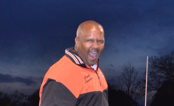 Varsity lacrosse assistant coach Lorenze Lancaster reacts to a Rockville goal during the rams 14-5 victory over Albert Einstein HS.  The team is looking to surpass last year’s winning season. --Camilla Torres
