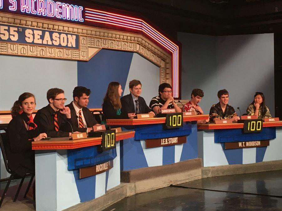  Contestants from RHS, J.E.B. Stuart HS and W.T. Woodson HS prepare for the It’s Academic live TV match.  