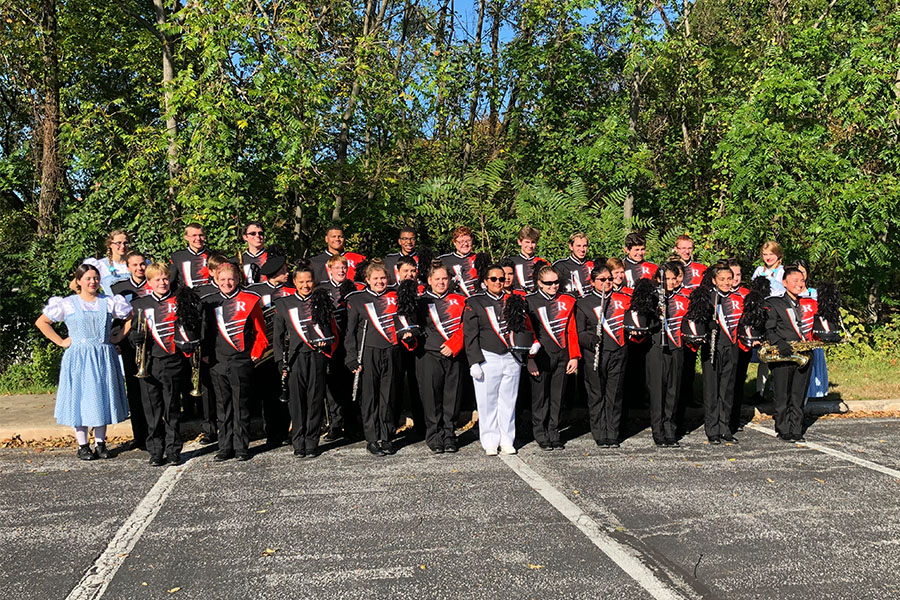 The RHS Band takes a picture after their competition in Annapolis Oct. 28. this year they new director Nicole Sherlock is guiding the band.