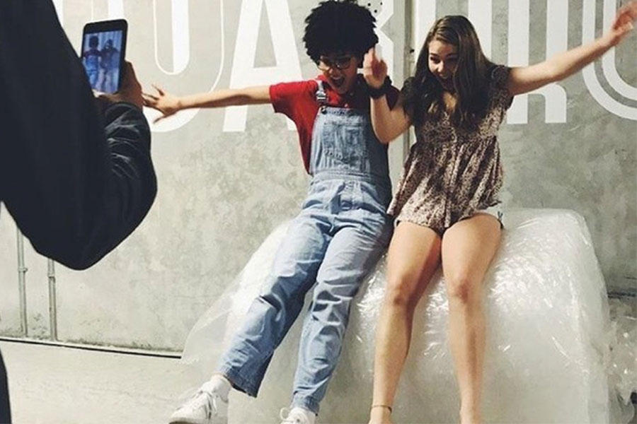 Alzouma and her cast mate celebrate being on the Nickelodeon show, “I am Frankie” with a picture. Alzouma moved to Miami, Fla. in March with her mother to film the second season