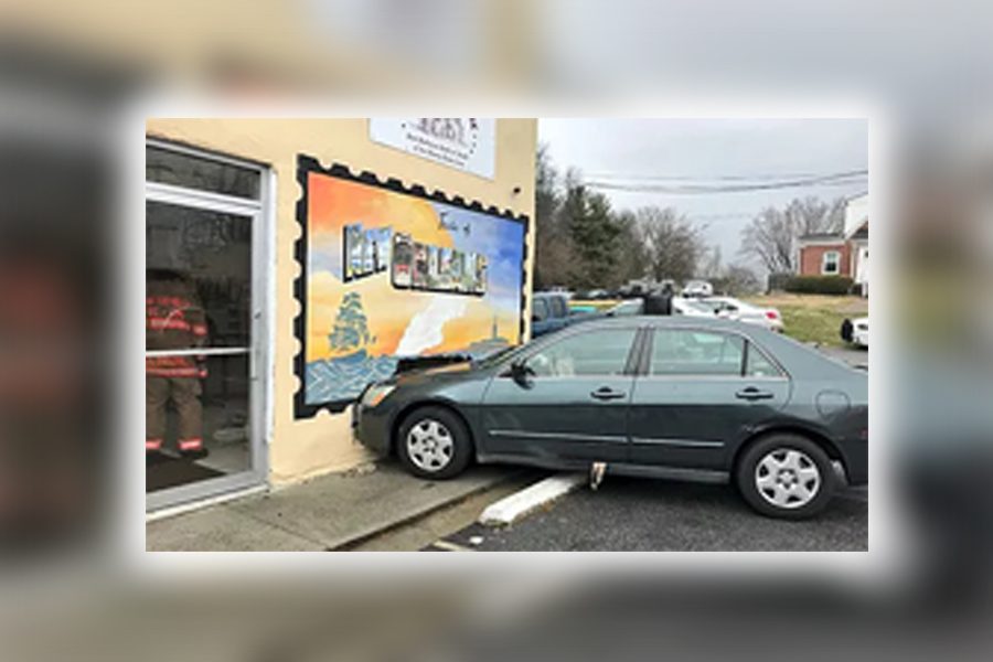 The aftermath of a car driving through a wall of Taste of New Orleans restaurant in Darnestown, MD.  