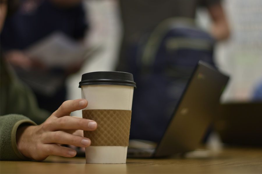 By drinking a cup of coffee in the morning, students said they hope to make up for a lack of sleep the previous night and have enough energy to make it through the entire day of school.