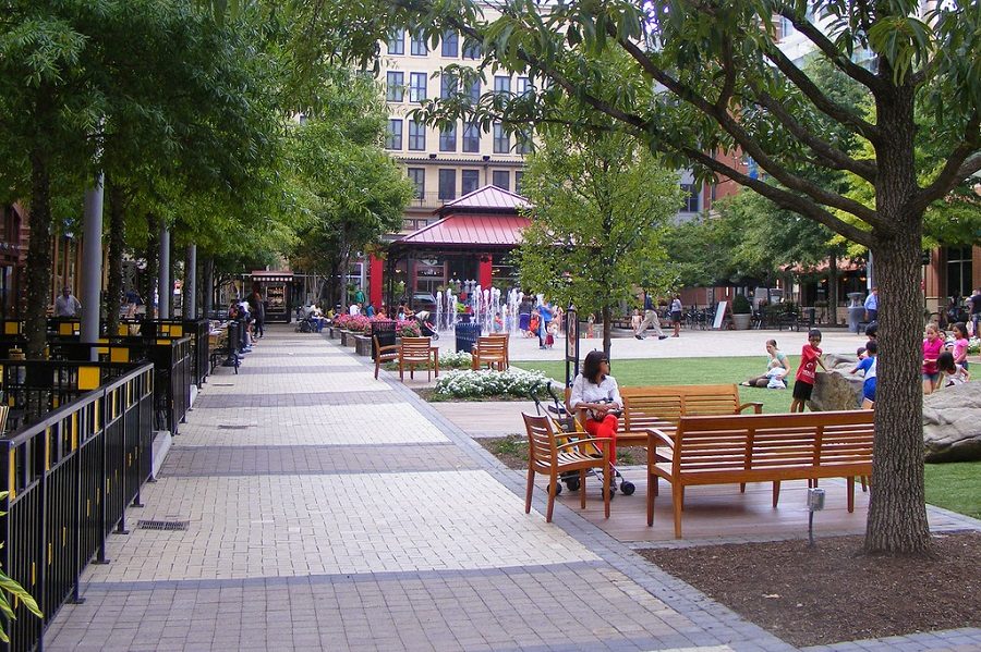 Rockville Town Square is the central area of Rockville Town Center and is where the ice skating rink is during the winter.  After numerous stores closed down, city officials and residents have discussed ways to save the remaining businesses.  