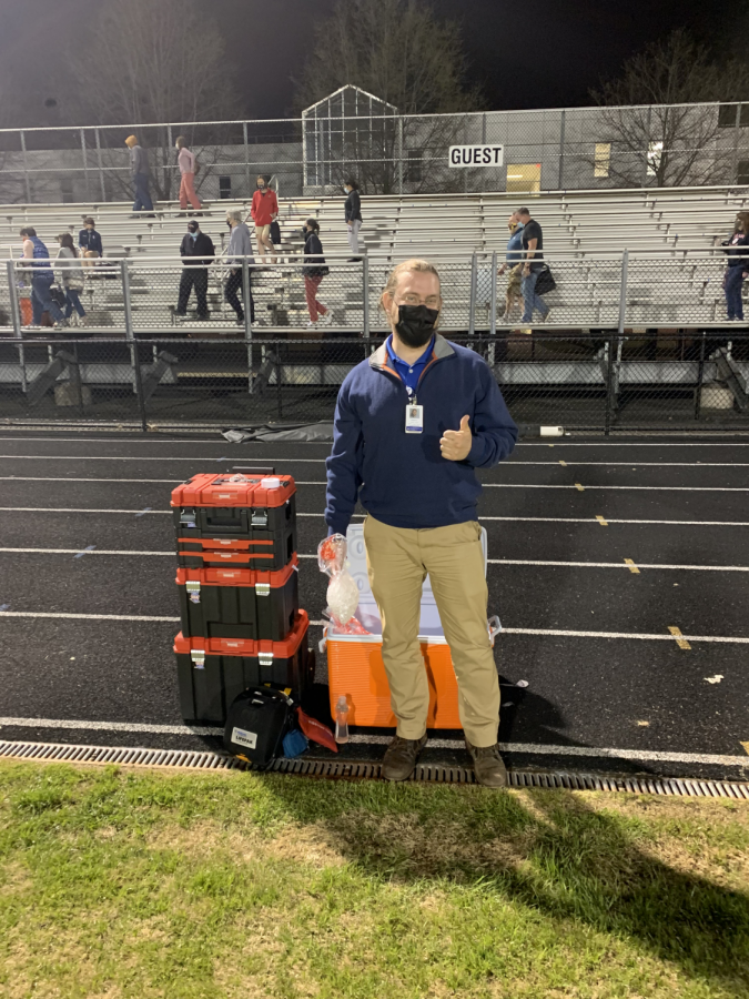 RHS+athletic+trainer%2C+Rob+Kambies%2C+has+a+unique+role+supporting+student+athletes.+Like+many+others%2C+this+routine+has+been+upended+by+the+pandemic.